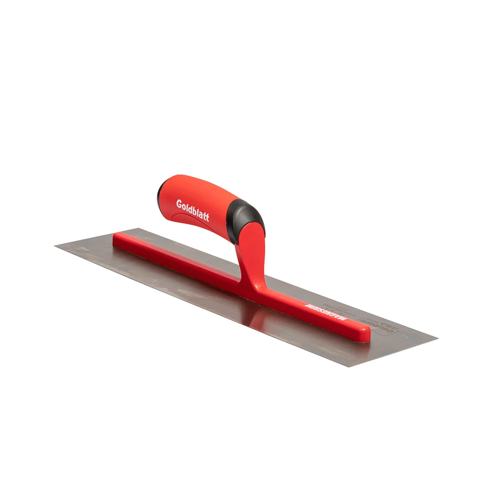 Goldblatt Red Stainless Steel Finishing Trowel W/Soft Grip 16in. x 4in. - Image 3