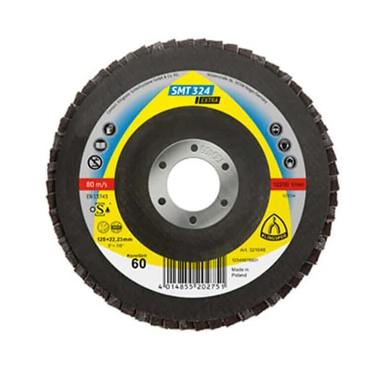 KLINGSPOR 321648 SMT 324 Extra 5 in. x 7/8 in. x 60 Grit Flat Abrasive Mop Disc For Stainless Steel And Steel