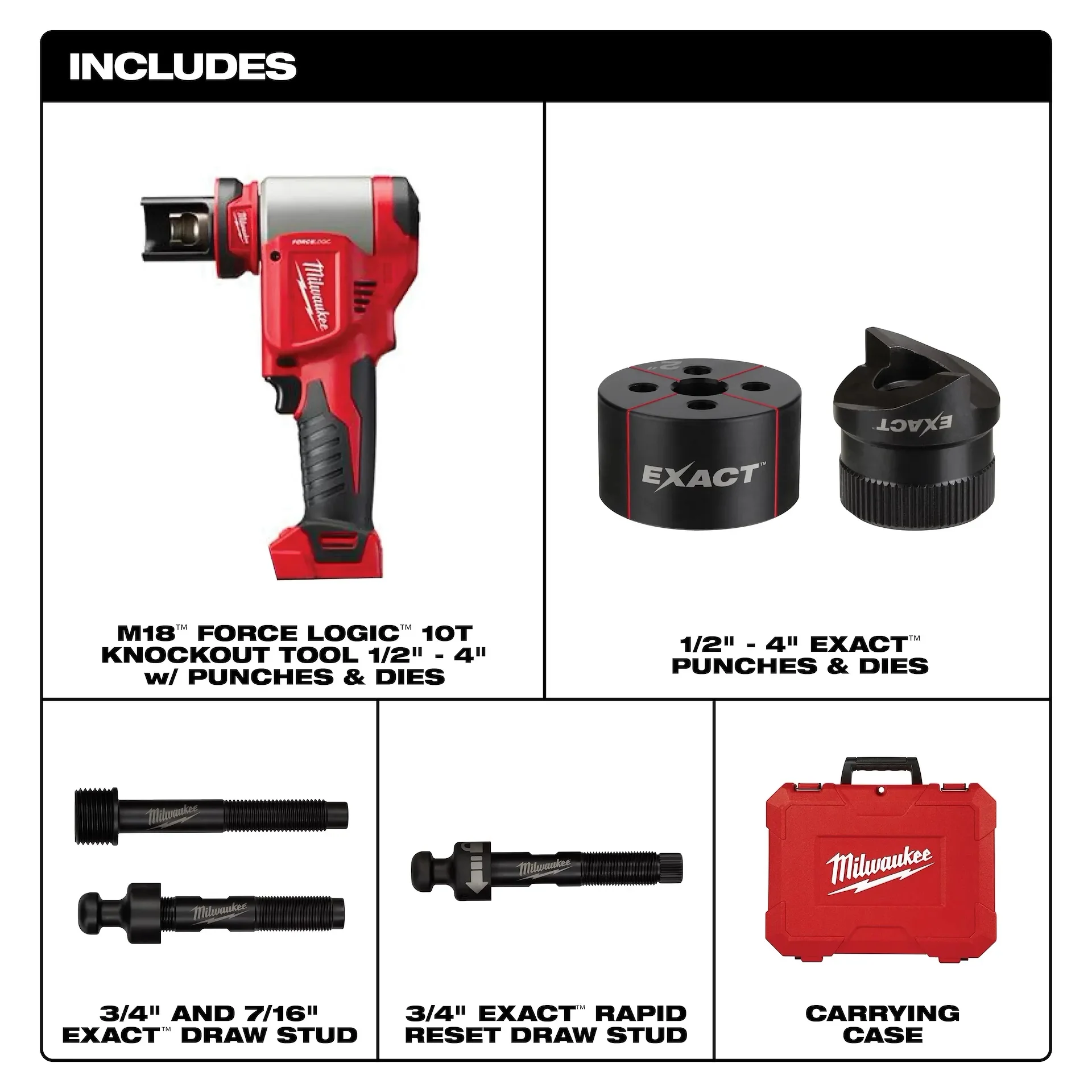 Milwaukee 2676-04 M18™ FORCE LOGIC™ 10 Ton Knockout Tool 1/2 in. to 4 in. - Image 2